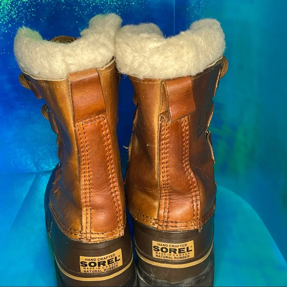 Sorel Leather Winter Insulated Duck Boots Womens Sz 9